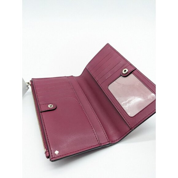 KATE SPADE leather wallet wristlet pouch phone bag - PLUM - Picture 9 of 9
